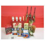 Vintage Ornaments, Lights, Bulbs, Musical Bell,