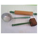 Vintage Green Handle Kitchen Utensils- Dipper,