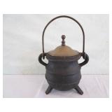 Cast Iron Smudge Pot w/ Brass Lid & Handle