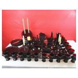 60 Pc Vintage Cape Cod Ruby Red Glassware by Avon