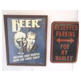 Harley Davidson Park Sign "Heavy Metal" 18 x 12