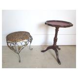 Georgian Style Side Table w/ Red Leather Top