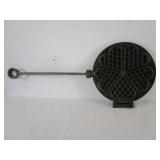 Antique Cast Iron Waffle Iron - "Decorative Only"