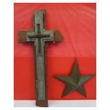 24" Cross & Tin Star