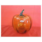 Hand Blown Glass Pumpkin 7"  - "Blenko" U.S.A.