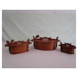 3 Pc Scandinavian Bentwood Boxes