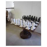 Chess Table 28" x 36" x 36" - Inlaid Tile Top on