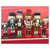 6 Nut Crackers - Tallest 21"  "Needs TLC"