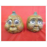 1989 Hand Painted Mr & Mrs Pumpkin