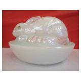 Fenton Nesting Rabbit - Handmade & Hand Painted