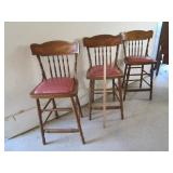 3 Padded Bar Stools - Set Ht 28"