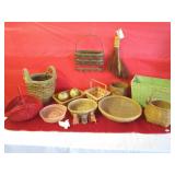 10 Baskets, Hearth Broom & Letter & Key Holder