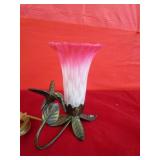 Vintage Hummingbird & Flower Lamp