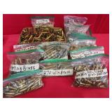 8 lbs 223 Brass Casings, 12.5 oz 357 Brass Casings