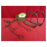 Hand Forged Horse Bit - Marked U.S. Stirrups