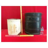 2 Metal Containers w/ Handles 'No Lids'