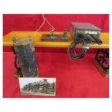 Telegraph 'Need Button, Table Jack, Dry Cell