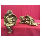 Gold Painted Cherub or Cupid Statues