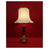 Stately Brass Lantern Footed Column Lamp