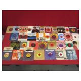 35 Vinyl Records w/ Sleeves "45RPM" and