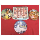 17 Pcs Toy China Tea Set & 3 Collector Plates -