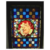 Antique Leaded Stained Glass Window, Featuring