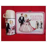 1967 Campus Queen Metal Lunch Box w/ Metal Thermos