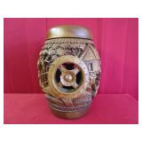 Vintage Hand-Carved Asian Garden / Barrel