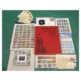 Modern Postage Stamp Album w/ 135 Stamps in
