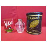 Velvet & Granger Tobacco Tins & Lead Crystal