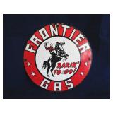 Frontier Porcelain Sign 11.75" D  1.2 lbs -Vintage