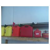 Fuel Cans & Funnels on Shelf