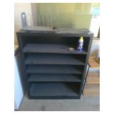Wood Bookcase w/ Office Supplies