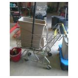 Waste Can & Floor Squeegie & Metal Shopping Cart