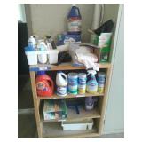 Wood Shelf w/ Cleaning Supplies 30"w x 18"d x 38"h