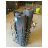 Rubber Carpet Mats & Roofing Felt in Wire Cage