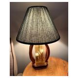 Set of Wood/Glass Table Lamps