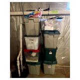 8 Tubs of Christmas Decor