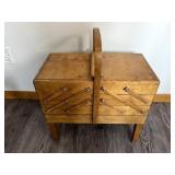 Wood Sewing Cabinet w/ Contents