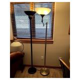 2 Floor Lamps (1 black, 1 silver)