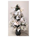 Pre Lit 30" L.E.D. Potted Artificial poinsettia Tr