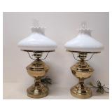 2 matching brass plated lamps