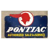 Porcelain Pontiac Authorized Sales & Service sign