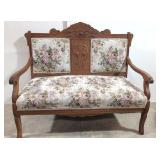 Vintage oak Eastlake Love Seat