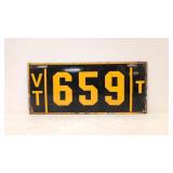 Porcelain 1915 Vermont license plate