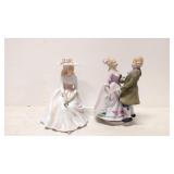 Victorian Lady Figurine,man & Woman Music box