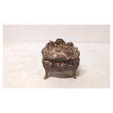 Antique Art nouveau brass jewelry casket box