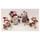 Grandeur Noel Snowman Family of 5