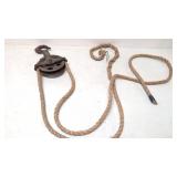 Antique 1 ton direct differential cast iron pulley