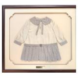 Antique Young Girls dress framed & matted under gs